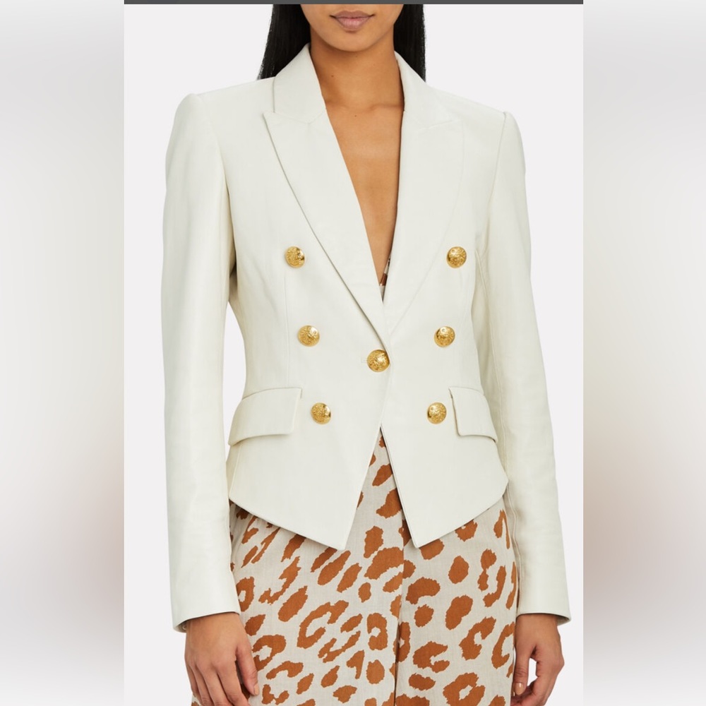 Veronica Beard white Cooke Leather Blazer. Excellent condition